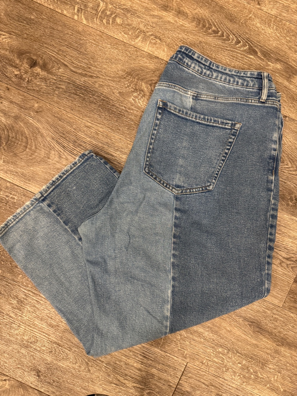 Ava & Viv Two-Tone Blue Patchwork Jeans
